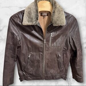 DANIER Genuine Leather Bomber Moto Biker Jacket Size Large